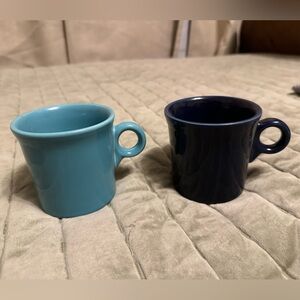 Ceramic Fiesta Cups - Light blue and Navy